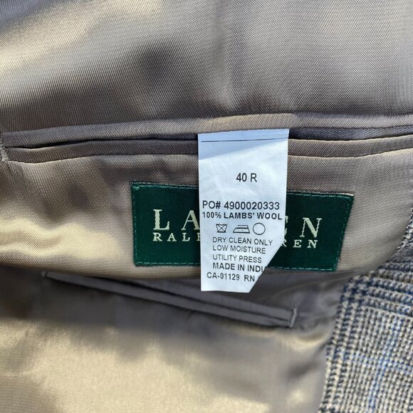 Lauren Ralph Lauren Mens Blazer Jacket Size 40R 100% Wool,Linen,Dry Clean - Picture 6 of 14